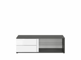 Тумба под телевизор BRW GRAPHIC S343 RTV2S/120/A-SZW/BIP Серый вольфрам/Белый блеск, фото