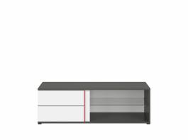 Тумба під телевізор BRW GRAPHIC S343 RTV2S/120/B-SZW/BI/CZ Сірий вольфрам/білий/Червоний, фото
