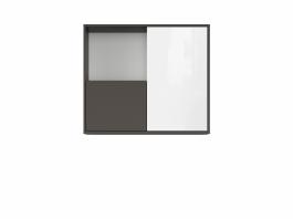 Шафа навісна BRW GRAPHIC S343 SFW2D/86/75/C-SZW/BLP Сірий вольфрам/білий глянець, фото