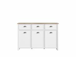 Комод BRW CANNET KOM3D3S Белый/Дуб каньона, фото