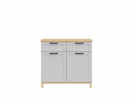 Комод BRW HAGA KOM2D2S Серый / Польский дуб, фото