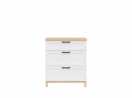 Комод BRW HAGA KOM3S Белый канадский / Польский дуб, фото