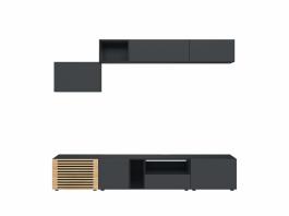 Комплект для телевизора BRW MOKO MOKO_5 Черный/Дуб польский, фото