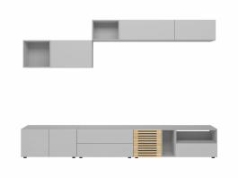 Комплект для телевізора BRW MOKO MOKO_6 Сірий/дуб польский, фото