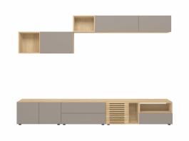 Комплект для телевізора BRW MOKO MOKO_6 Сірий конго/дуб польский, фото