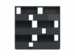 Книжный шкаф BRW MOKO REG3K6S/19/20 Черный, фото