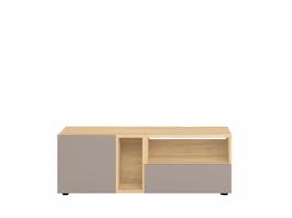 Тумба під телевізор BRW MOKO RTV1D1S/4/12 Сірий конго/дуб польский, фото