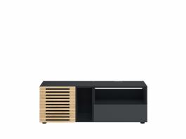Тумба под телевизор BRW MOKO RTV1DSC1S/4/12 Черный/Дуб польский, фото