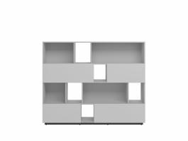 Книжный шкаф BRW MOKO SFK2K2S/13/16 Серый, фото