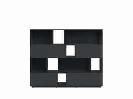 Книжный шкаф BRW MOKO SFK2K2S/13/16 Черный, фото