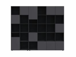 Книжный шкаф BRW MITODA_3-AN/RAL7016 Черный, фото