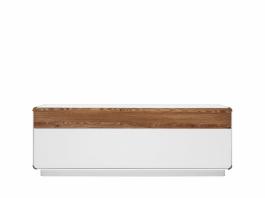 Тумба под телевизор BRW ELIS RTV1S1K_COKOL Белый/Сибиу золотой, фото