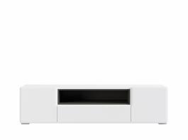 Тумба під телевізор BRW POSSI AIR RTV2D1S/4/16 білий/Волфрам, фото