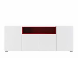 Комод BRW POSSI AIR SFW4D/8/20 Белый/Красный, фото