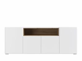 Комод BRW POSSI AIR SFW4D/8/20 Белый/Сибиу золотой, фото