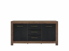 Комод BRW BALIN KOM2D3S дубовий монастирь/дуб чорний, фото