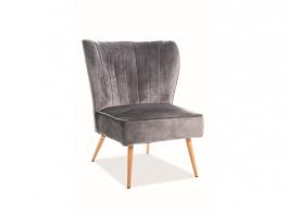 Крісло SIGNAL Legno Velvet Сірий, фото