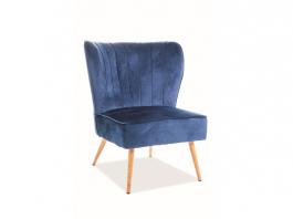 Кресло Signal Legno Velvet Синий, фото