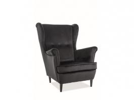 Крісло SIGNAL LORD VELVET CZARNY BLUVEL 19 / WENGE, фото