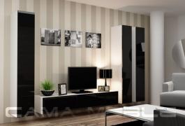 Стінка CAMA VIGO 1 білий/чорний глянець, фото