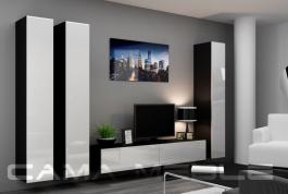 Стінка CAMA VIGO 1 чорний/білий глянець, фото