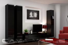 Стенка CAMA VIGO 1 Черный/Черный глянец, фото