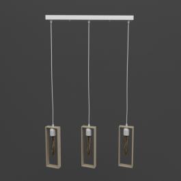 Люстра Melbi Marco 3L white/natur beech, 3xE27, фото