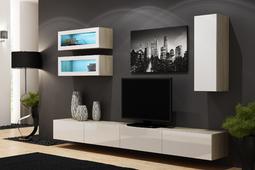 Стенка CAMA VIGO 11 Дуб сонома/Белый глянец, фото