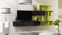 Стінка CAMA VIGO 16 чорний/Лимоний матовий, фото