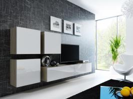 Стенка CAMA VIGO 23 Дуб сонома/Белый глянец, фото