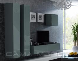 Стенка CAMA VIGO 25 Серый/Серый глянец, фото