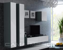 Стінка CAMA VIGO 25 Сірий/білий глянець, фото