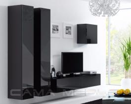 Стенка CAMA VIGO 25 Черный/Черный глянец, фото