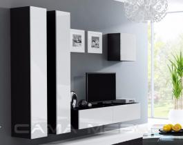 Стенка CAMA VIGO 25 Черный/Белый глянец, фото