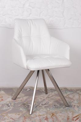 Крісло Nicolas F369B / Z біле поворотний Leon, фото
