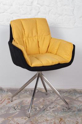Кресло Nicolas черно-желтое поворотное Palma, фото