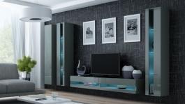 Стенка CAMA VIGO NEW 6 Серый/Серый глянец, фото