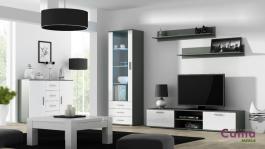 Стенка CAMA SOHO 2 Серый/Белый глянец, фото