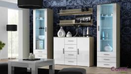 Стенка CAMA SOHO 3 Дуб сонома/Белый глянец, фото