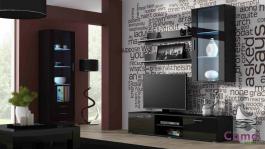 Стінка CAMA SOHO 6 чорний/чорний глянець, фото