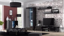Стенка CAMA SOHO 9 Черный/Черный глянец, фото
