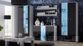 Стінка CAMA SOHO 10 білий/чорний глянець, фото