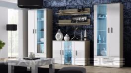 Стенка CAMA SOHO 10 Дуб сонома/Белый глянец, фото