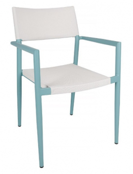 Стілець для вулиці Nicolas Salta (бирюзово-білий), фото