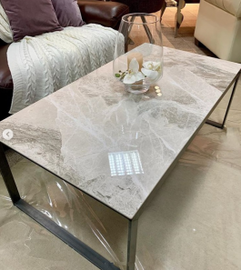 Стол журнальный Nicolas Brighton 4761С 120*65 керамика светло-серый глянец, фото