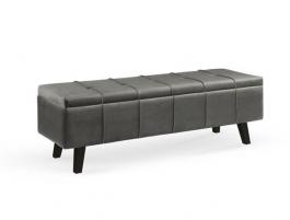 Скамейка HALMAR MASSIMO темно-пепельный бархат, фото