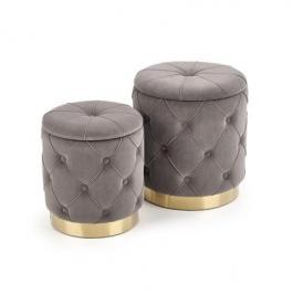 Набір двох пуфів HALMAR POLLY попелястий, фото
