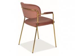 Стілець SIGNAL Carlo II Velvet Золотий/Рожевий, фото