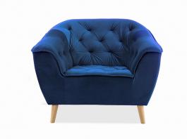 Крісло SIGNAL Galaxy 1 Velvet Синій/Бук, фото