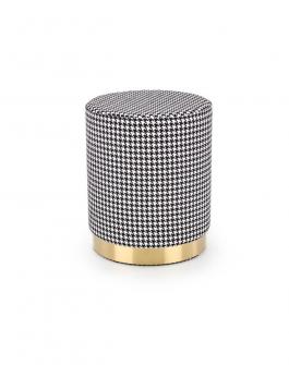 Пуф HALMAR ARUNA чорний / білий / золотий, фото